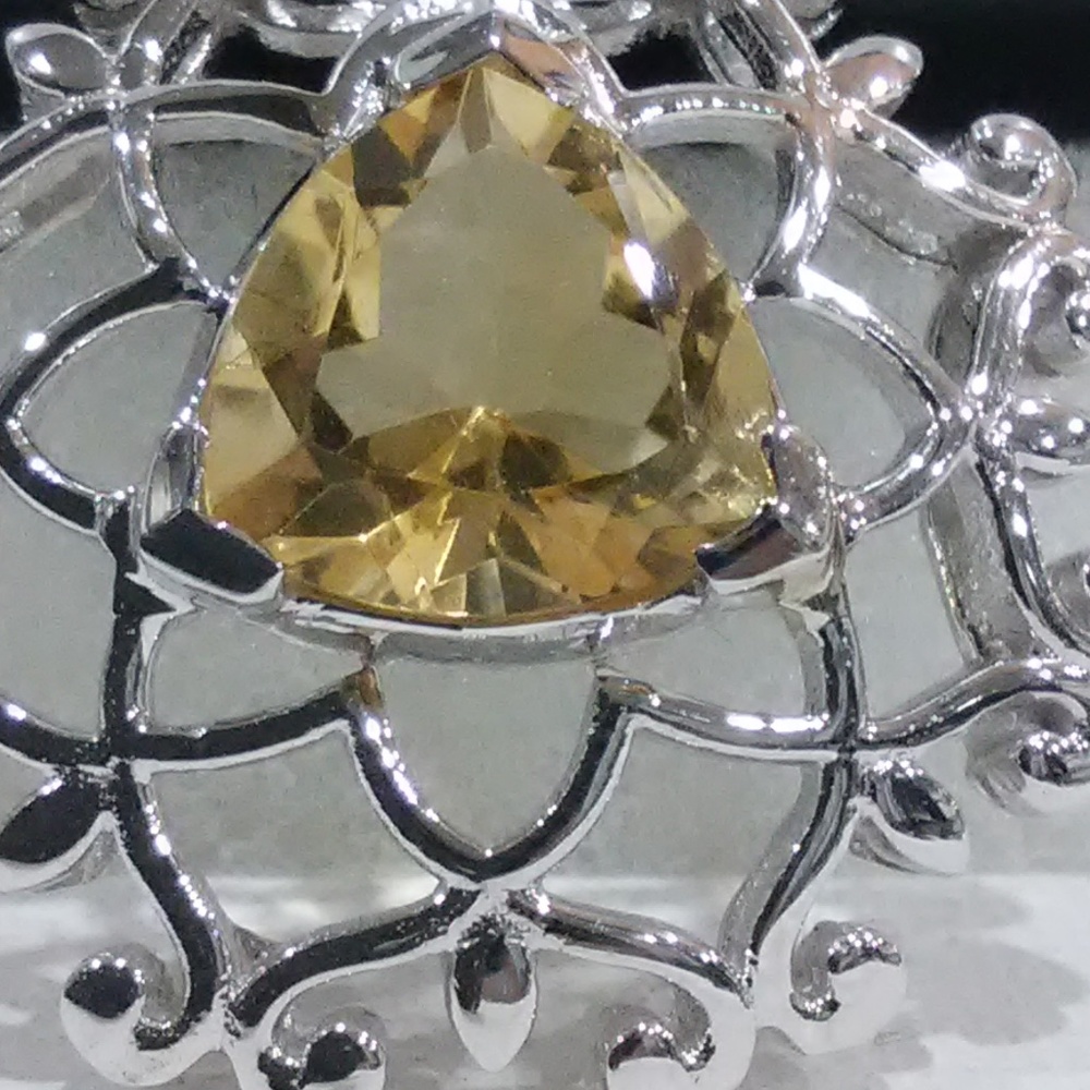 Citrine 3.93 CTW Gemstone 18" S-Silver Necklace